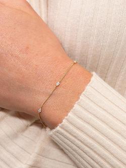 Astrid & Miyu Navette Cubic Zirconia Chain Bracelet, Gold - view 2, Gold