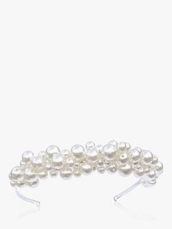 Ivory & Co. Odyssey Silver Plated Faux Pearl Tiara, Silver, Silver