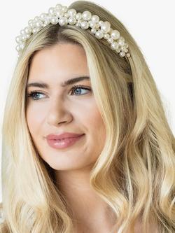 Ivory & Co. Odyssey Silver Plated Faux Pearl Tiara, Silver - view 2, Silver