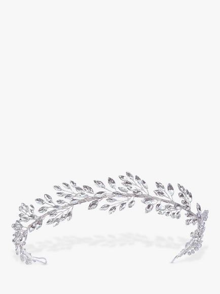 Ivory & Co. Utopia Silver Plated Leafy Tiara, Silver, Silver
