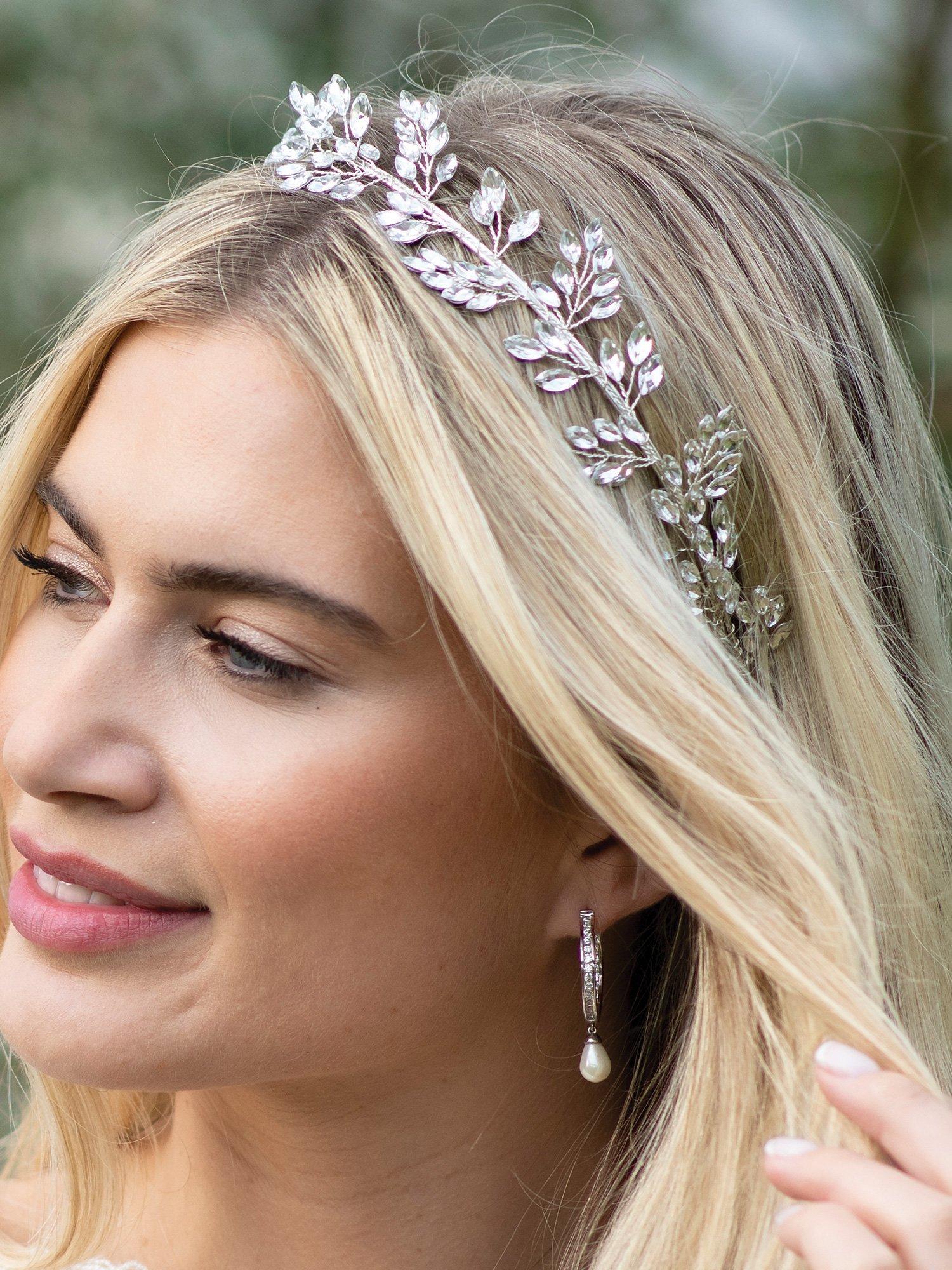 Ivory & Co. Utopia Silver Plated Leafy Tiara, Silver Ivory & Co. Utopia Silver Plated Leafy Tiara, Silver