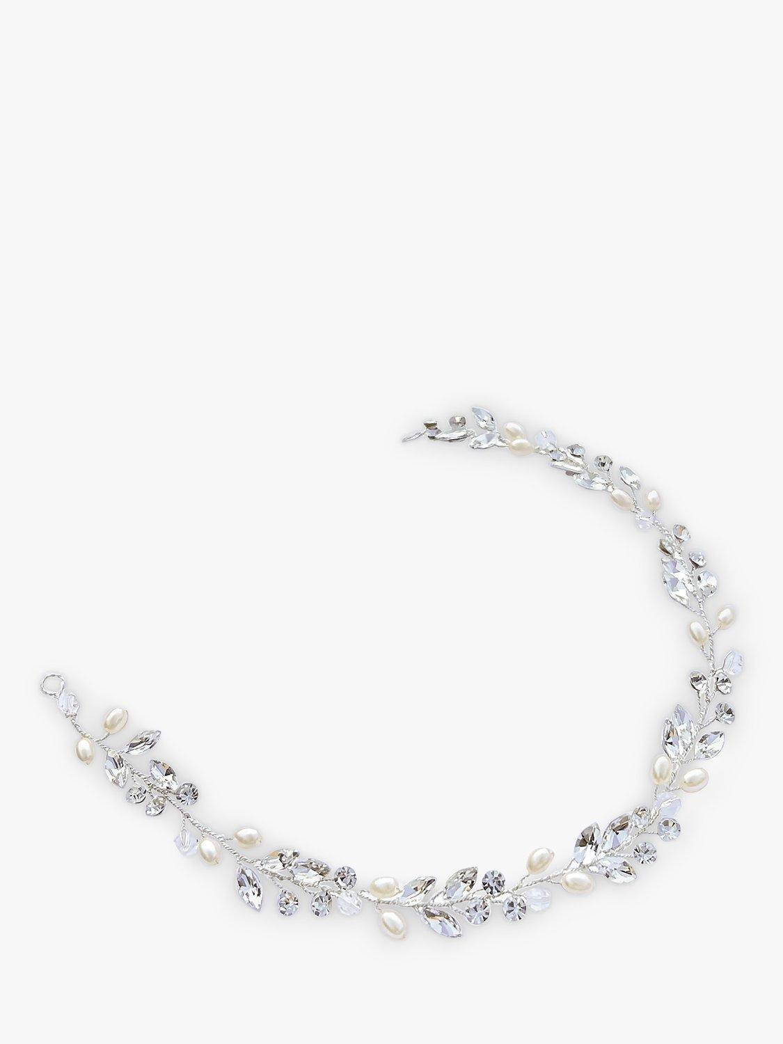 Product image 1 of 5, which shows Ivory & Co. Bohemia Silver Plated Crystal Hair Vine, Silver