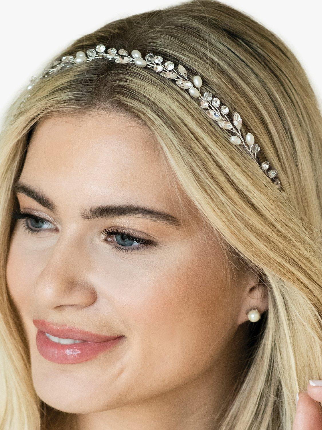 Product image 4 of 5, which shows Ivory & Co. Bohemia Silver Plated Crystal Hair Vine, Silver