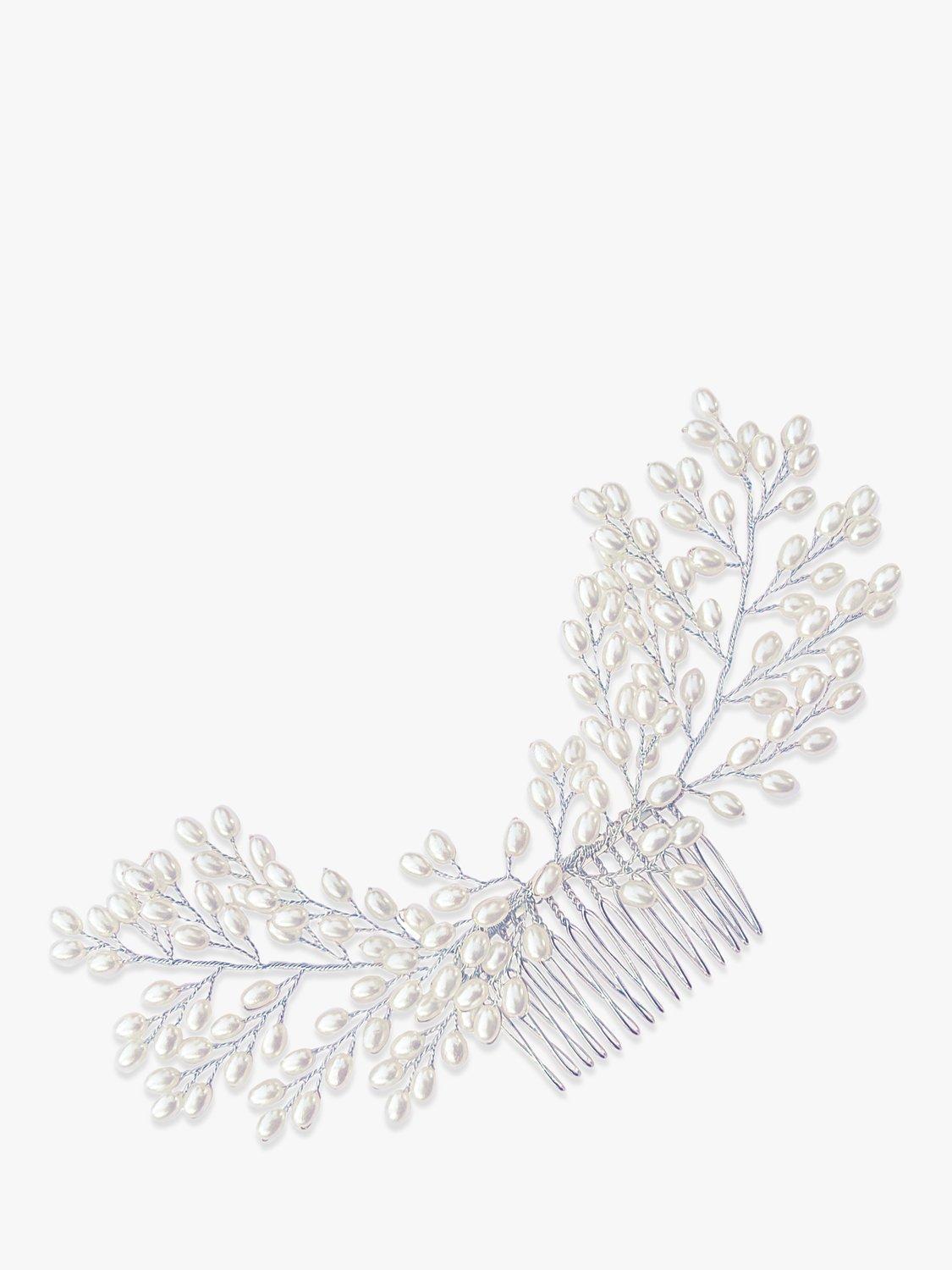 Ivory & Co. Pearl Cascade Hair Slide, Silver