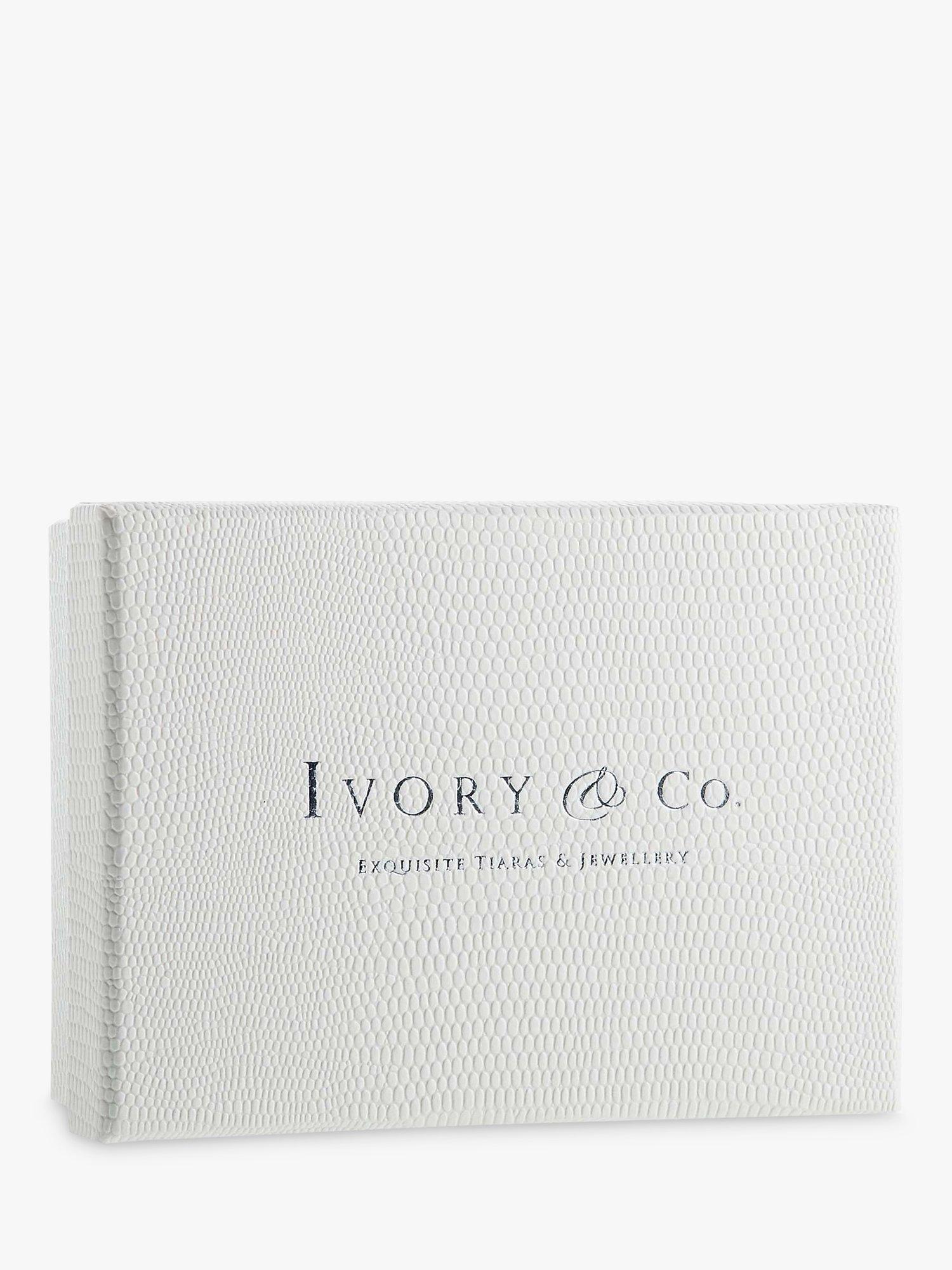 Product image 5 of 5, which shows Ivory & Co. Snowdrop Silver Plated Faux Pearl Hair Clip, Silver