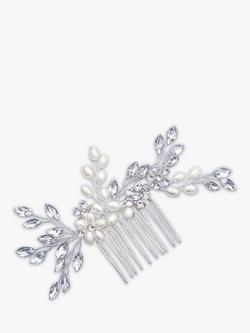 Ivory & Co. Shimmer Crystal Silver Plated Hair Slide, Silver, Silver