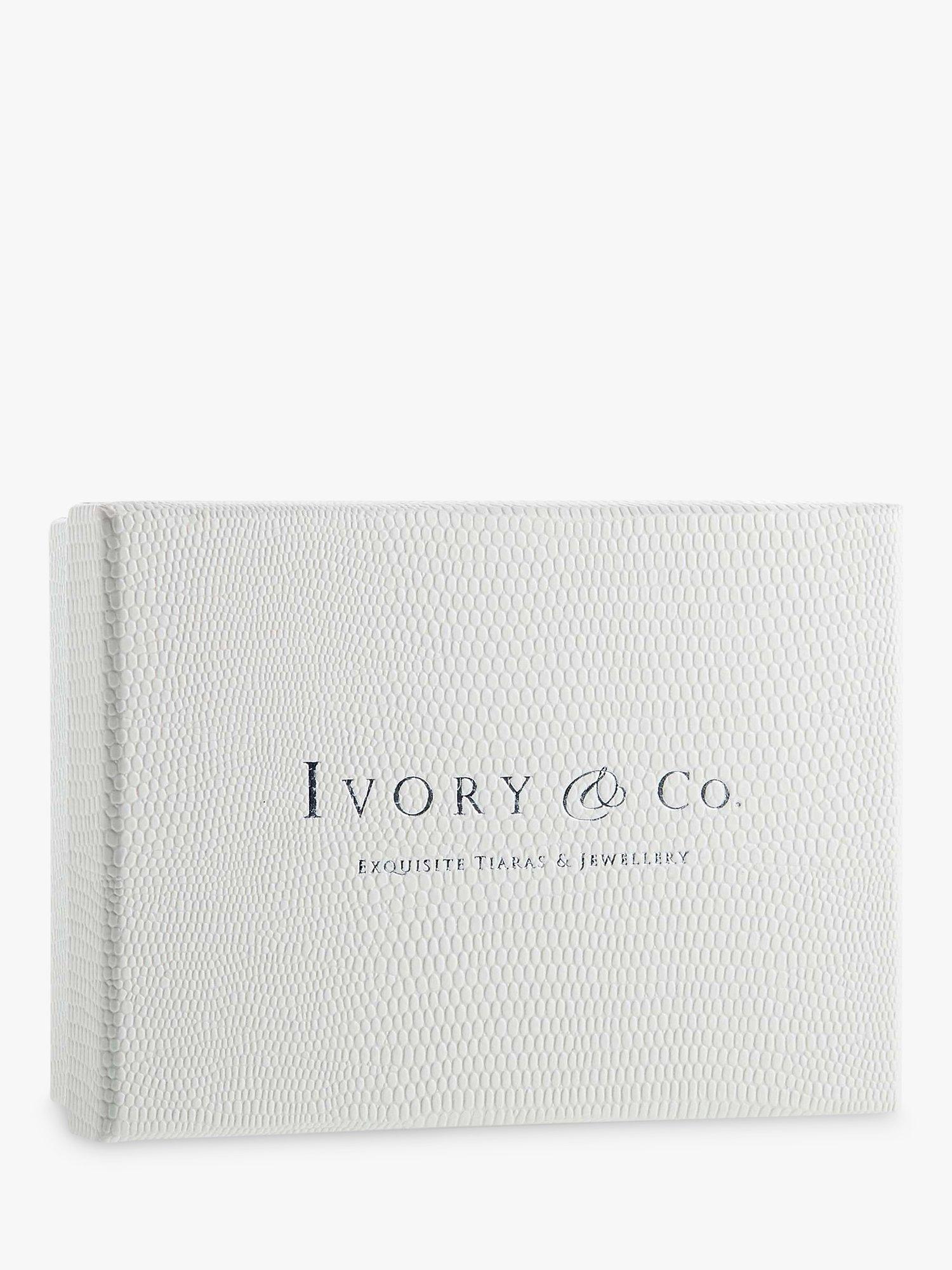 Product image 6 of 6, which shows Ivory & Co. Shimmer Crystal Silver Plated Hair Slide, Silver