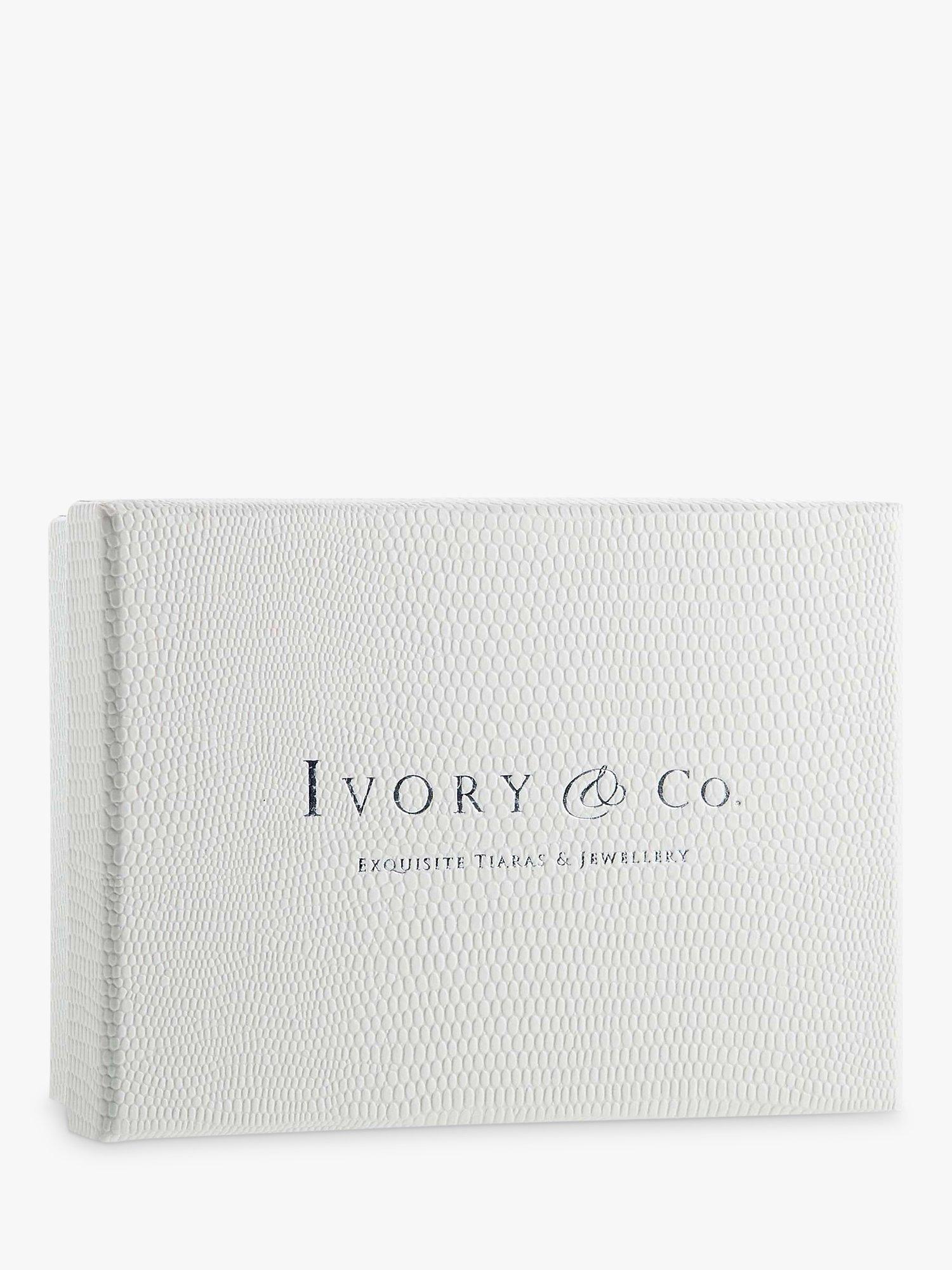 Product image 5 of 5, which shows Ivory & Co. Gardenia Crystal Silver Plated Hair Clip, Silver