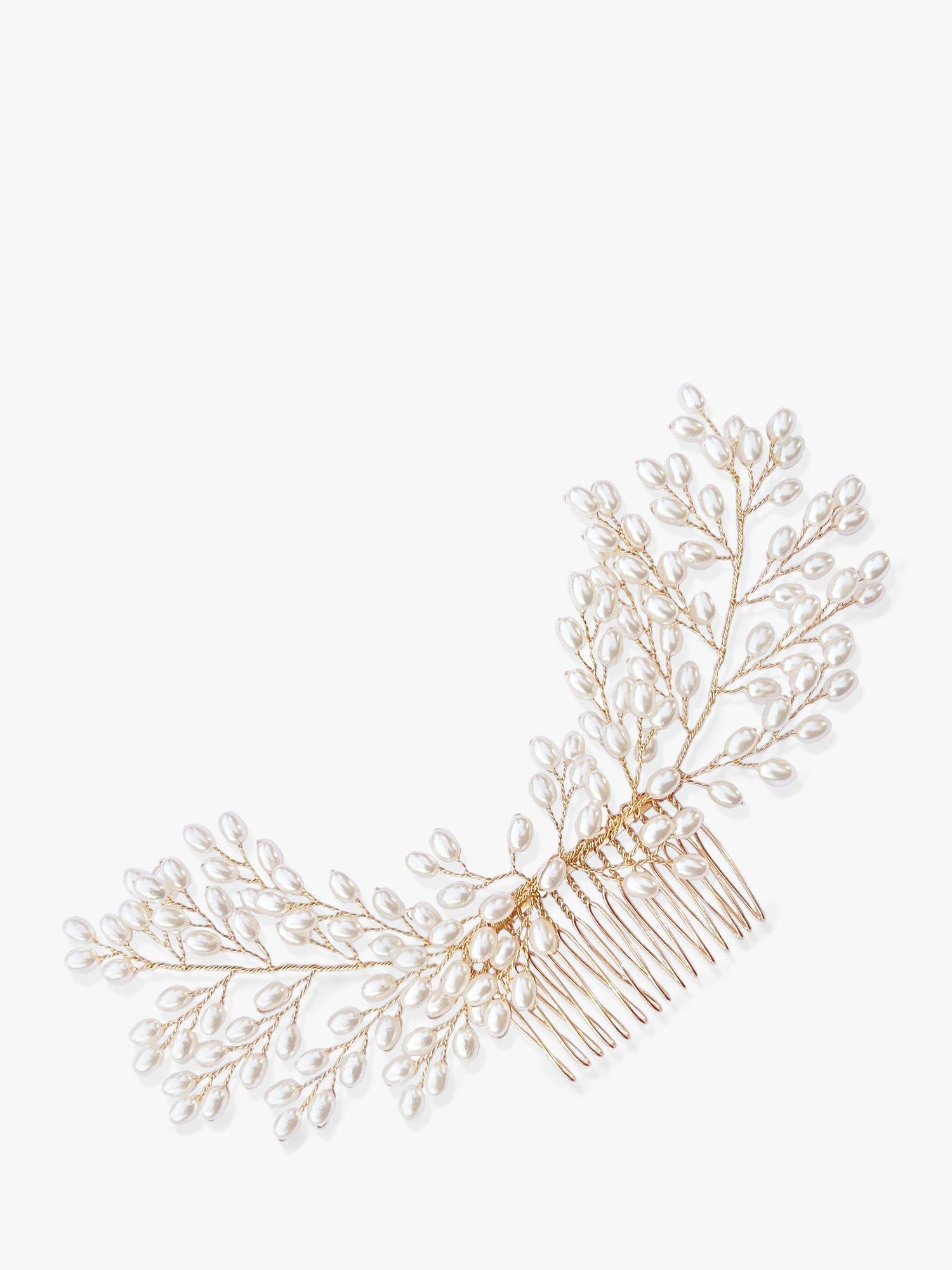Ivory & Co. Pearl Cascade Hair Slide, Gold