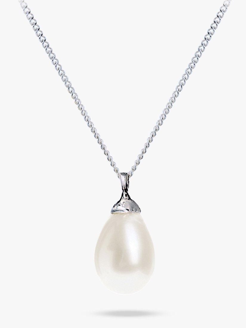Product image 1 of 5, which shows Ivory & Co. Westbury Faux Pearl Pendant Necklace, Silver