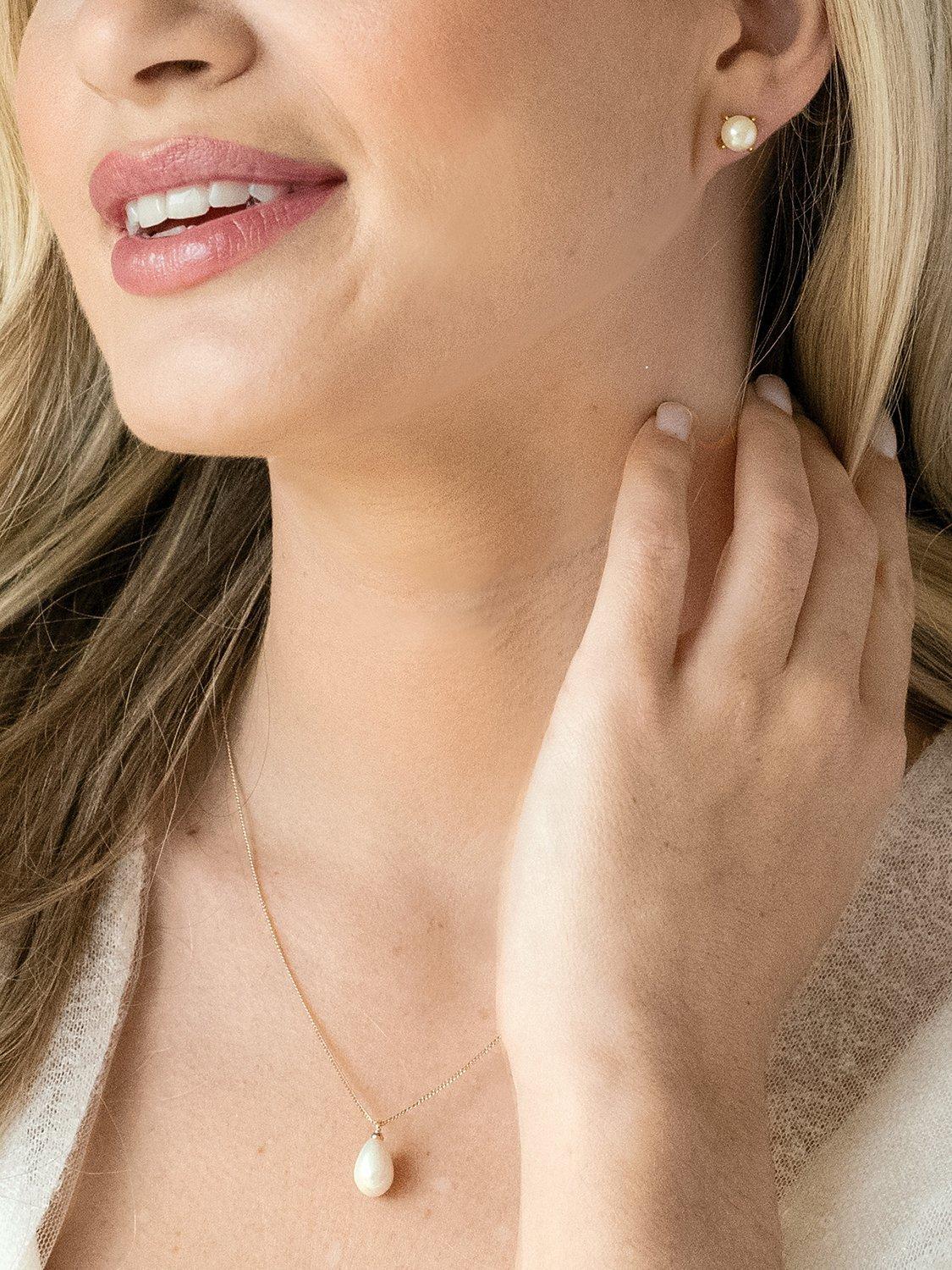 Product image 3 of 5, which shows Ivory & Co. Westbury Faux Pearl Pendant Necklace, Gold