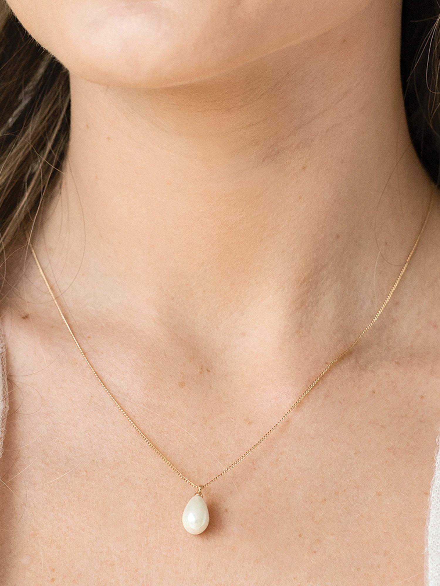 Product image 4 of 5, which shows Ivory & Co. Westbury Faux Pearl Pendant Necklace, Gold