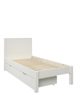 Stompa Classic Wooden Bed Frame with Pair of Drawers, Single - view 2, White