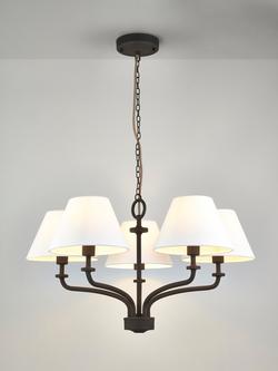 John Lewis Stroud 5 Arm Pendant Ceiling Light, Matt Black, Matt Black
