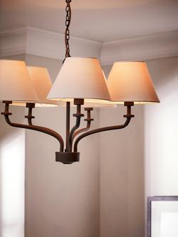 John Lewis Stroud 5 Arm Pendant Ceiling Light, Matt Black - view 2, Matt Black