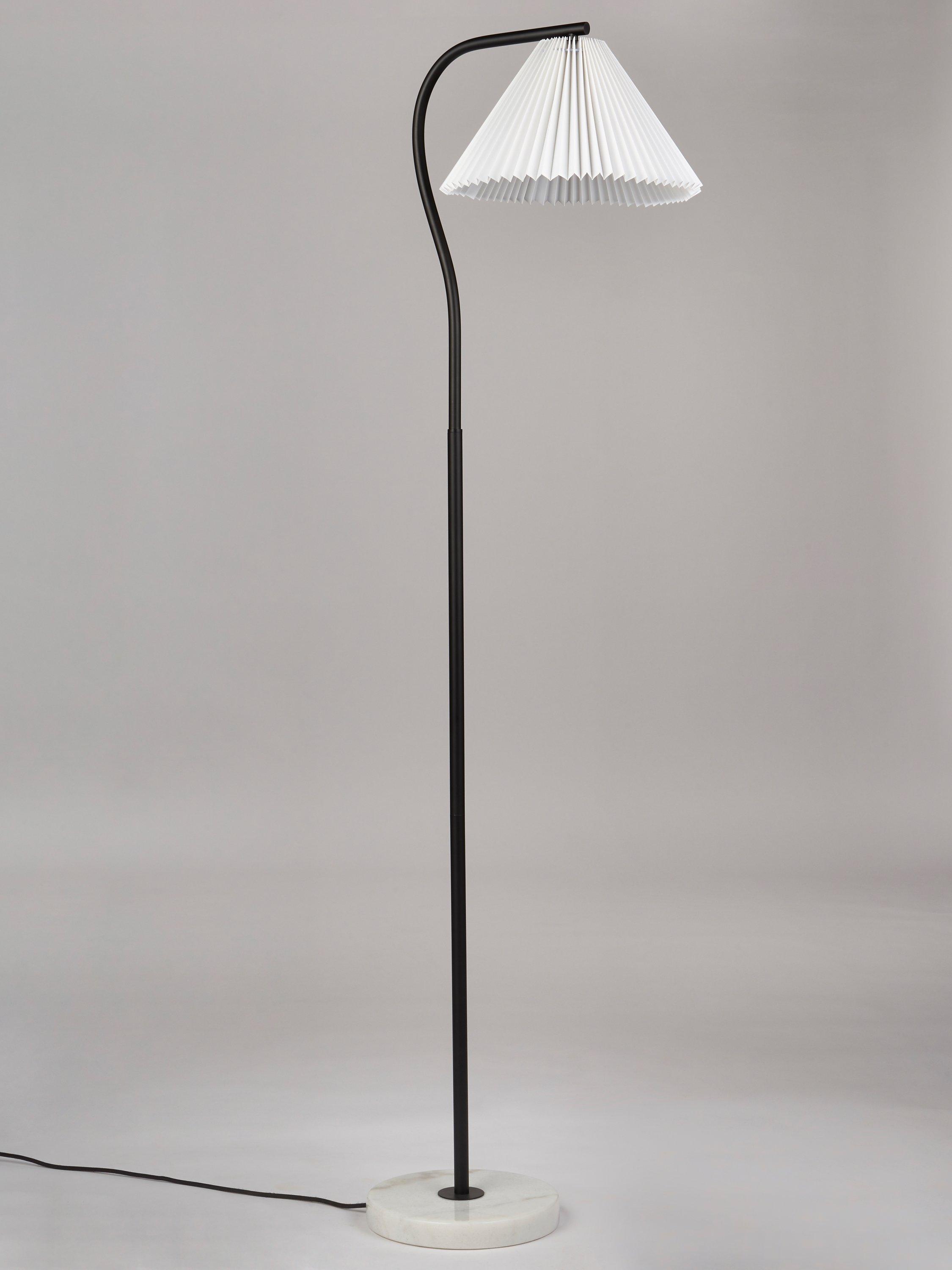 John Lewis Marble Pleat Floor Lamp Matt Black