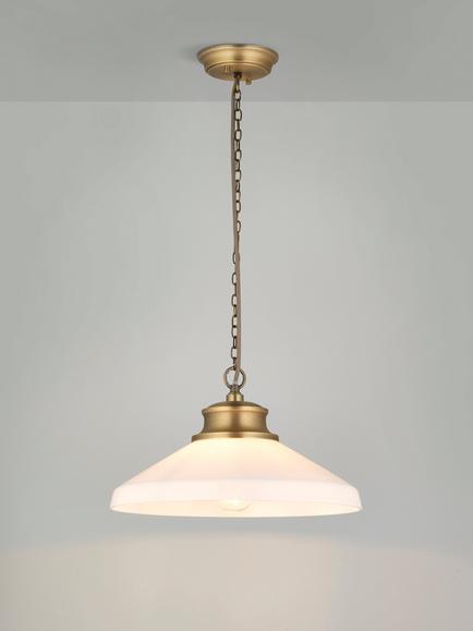 John Lewis Tula Small Pendant Ceiling Light, Matt Antique Brass