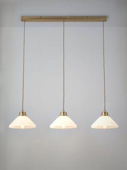 John Lewis Tula 3 Arm Over Diner Bar Ceiling Light, Matt Antique Brass