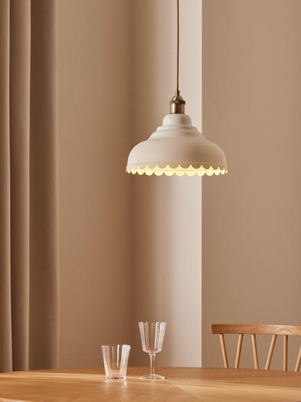 John Lewis Scallop Easy-to-Fit Ceiling Shade - view 2, White