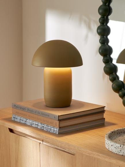 John Lewis Mushroom Rechargeable Portable Dimmable Table Lamp - view 2, Taupe