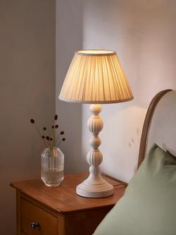 John Lewis Carlita Tall Table Lamp, Distressed Ivory - view 2, Distressed Ivory