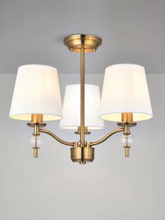 John Lewis Haverstock 3 Arm Pendant Ceiling Light, Antique Brass