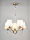 John Lewis Haverstock 5 Arm Pendant Ceiling Light, Antique Brass