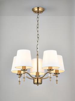 John Lewis Haverstock 5 Arm Pendant Ceiling Light, Antique Brass, Antique Brass