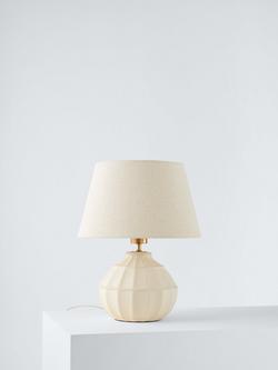 John Lewis Notton Scallop Table Lamp, Distressed White, Distressed White