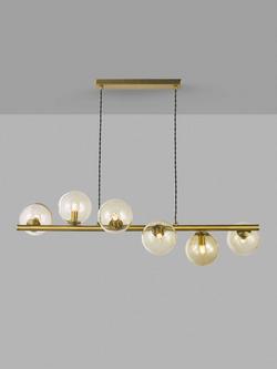 John Lewis Champagne Bubble Glass Bar Ceiling Light, Champagne/Warm Brass, Champagne/Warm Brass