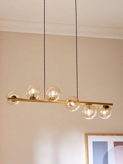 John Lewis Champagne Bubble Glass Bar Ceiling Light, Champagne/Warm Brass - view 2, Champagne/Warm Brass