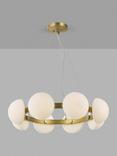 John Lewis Eclipse 8 Hoop Pendant Ceiling Light, Warm Brass/Opal