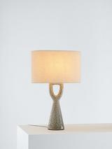 John Lewis Oval Textured Ceramic Table Lamp, Grey