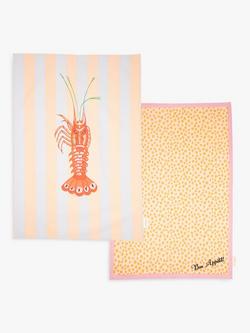 Yvonne Ellen Lobster & 'Bon Appetit' Cotton Tea Towels, Set of 2, Multi, Multi