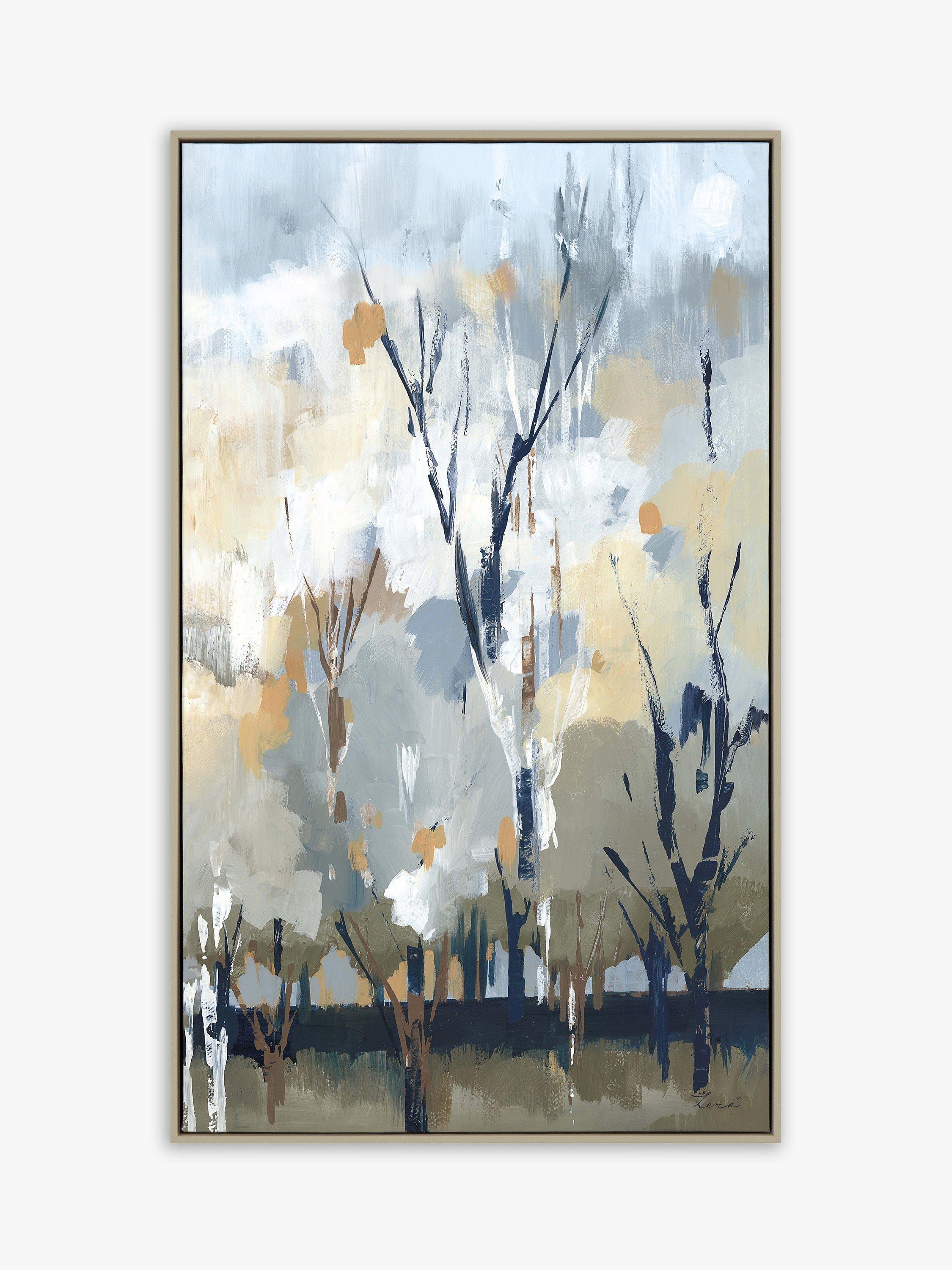 Art Marketing A Lera 'Silver Birch Blues' Framed Canvas Print, 67 x 40cm, Grey/Blue