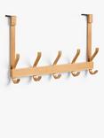 John Lewis Bamboo Over Door Hanging Rack, 5 Hooks, Natural