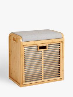 John Lewis Bamboo Shoe Seat, Natural/Grey, Natural/Grey