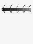 John Lewis Metal Hanging Rack, 5 Hooks, Black