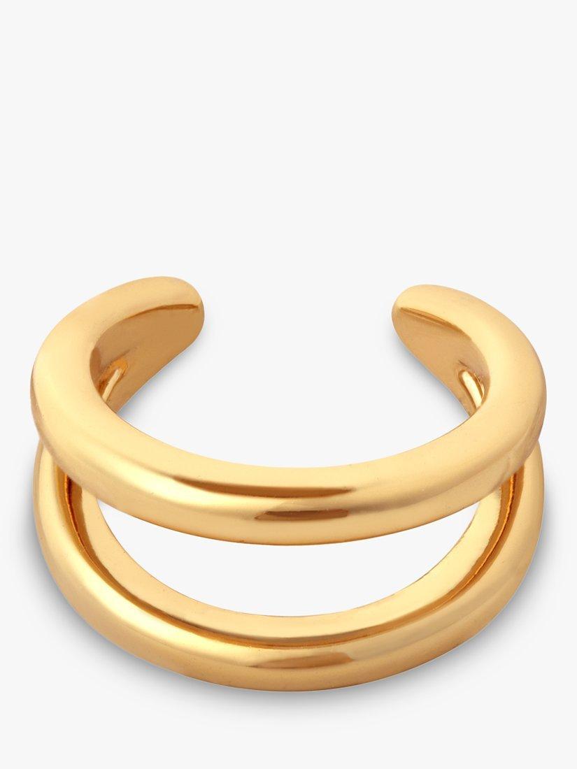 Product image 1 of 2, which shows Astrid & Miyu Simple Double Row Single Ear Cuff Earring, Gold