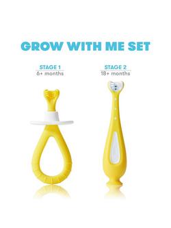Frida Grow-With-Me Oral Care Training Toothbrush Set, Multi - view 2, Yellow