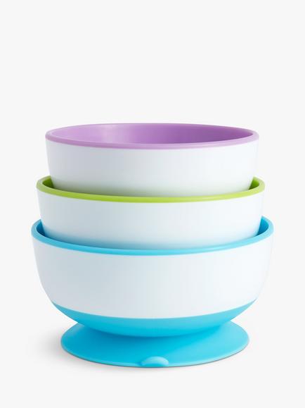 Munchkin Stay Put Suction Bowl, Set of 3, Multi, Multi
