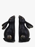 Libra Interiors Hare Bookend Sculpture, Set of 2, Metallic Bronze