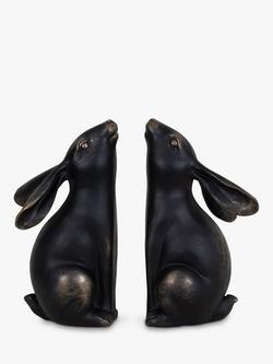 Libra Interiors Hare Bookend Sculpture, Set of 2, Metallic Bronze, Metallic Bronze