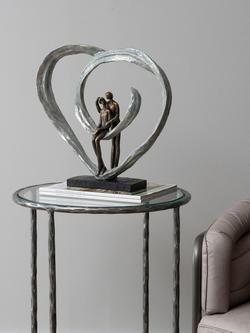 Libra Interiors Love Sculpture In Circular Heart, Metallic Bronze - view 2, Metallic Bronze