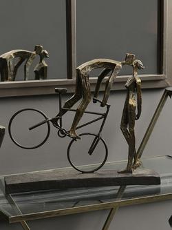Libra Interiors Kissing Couple on a Bike Sculpture, Metallic Bronze - view 2, Metallic Bronze