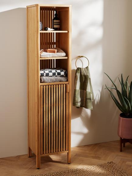 John Lewis Slatted Bathroom Tallboy - view 2, Natural