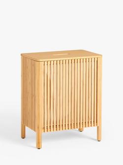 John Lewis Slatted Bathroom Laundry Bin, Natural