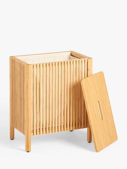John Lewis Slatted Bathroom Laundry Bin - view 2, Natural