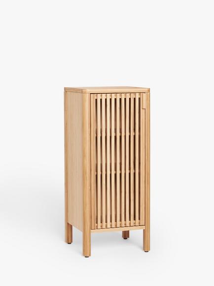 John Lewis Slatted Bathroom Cupboard, Natural