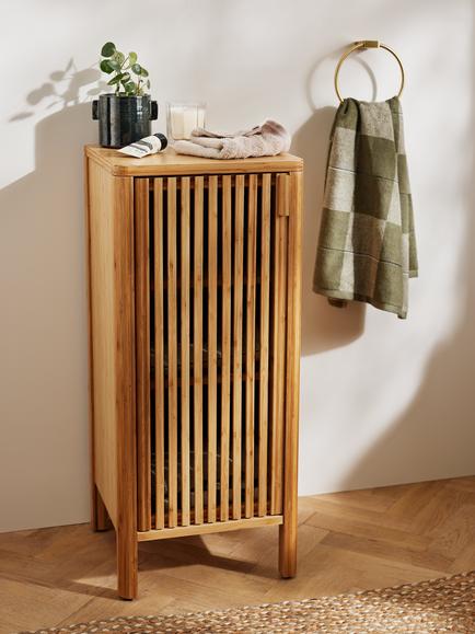 John Lewis Slatted Bathroom Cupboard - view 2, Natural